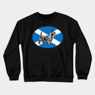 Scottie Dog / Scottish Terrier, with the flag of Scotland Crewneck Sweatshirt